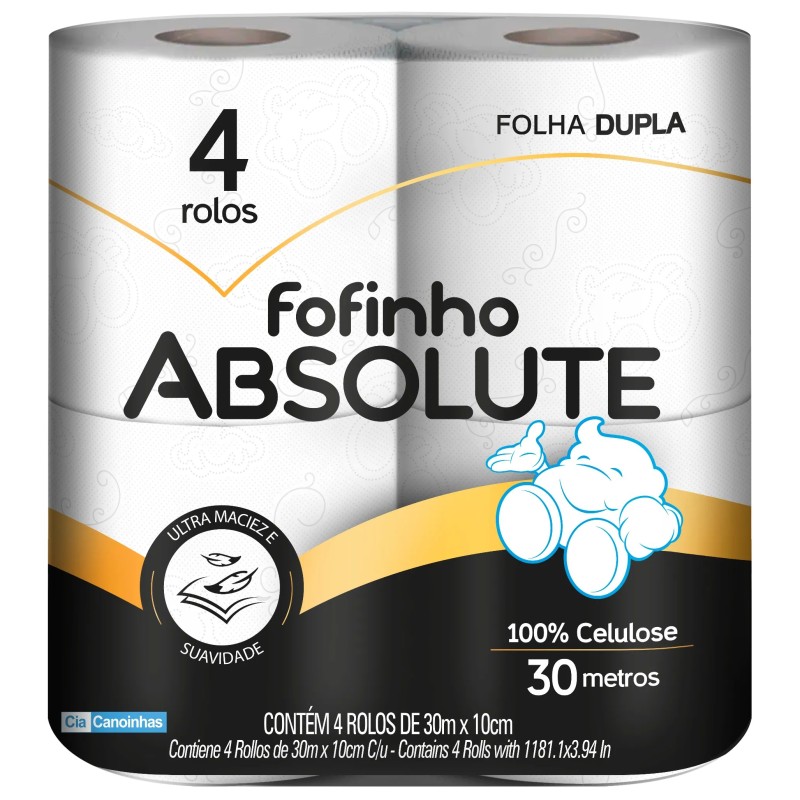 Papel Higiênico, folha dupla. Fofinho Absolute Papel Higiênico, folha dupla. Fofinho Absolute